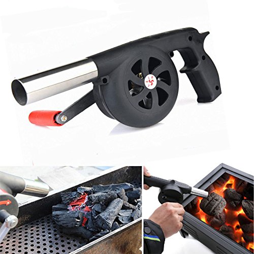 Bazaar Soplador de aire exterior barbacoa acampar de picnic barbacoa para cocinar manivela del ventilador de fuego manual