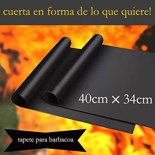 Tapete Parrilla Barbacoa, Dasnir Estera de Parrilla barbacoa para Hornear con Gas, Carbón Horno y Barbacoas Eléctricas, Seguro BBQ Grill Mat Parrilla Mat
