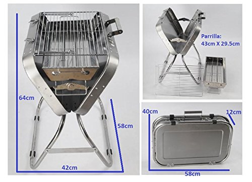 Asador Portafolio de Acero Inoxidable