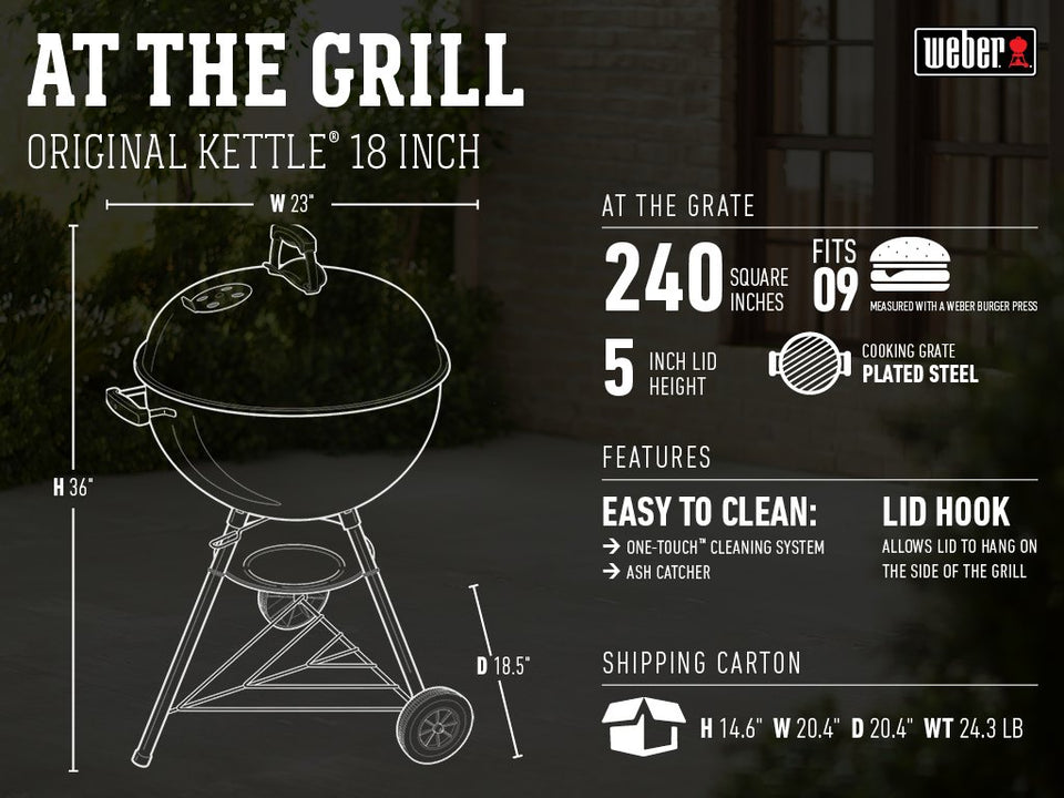 ASADOR ORIGINAL KETTLE NEGRO 18"