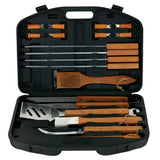Mr. Bar-B-Q 94001X - Juego de barbacoas de Acero Inoxidable (18 Piezas, Incluye Estuche de Almacenamiento)
