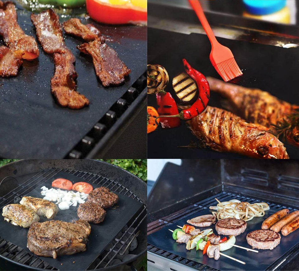 Tapete Parrilla Barbacoa, Dasnir Estera de Parrilla barbacoa para Hornear con Gas, Carbón Horno y Barbacoas Eléctricas, Seguro BBQ Grill Mat Parrilla Mat