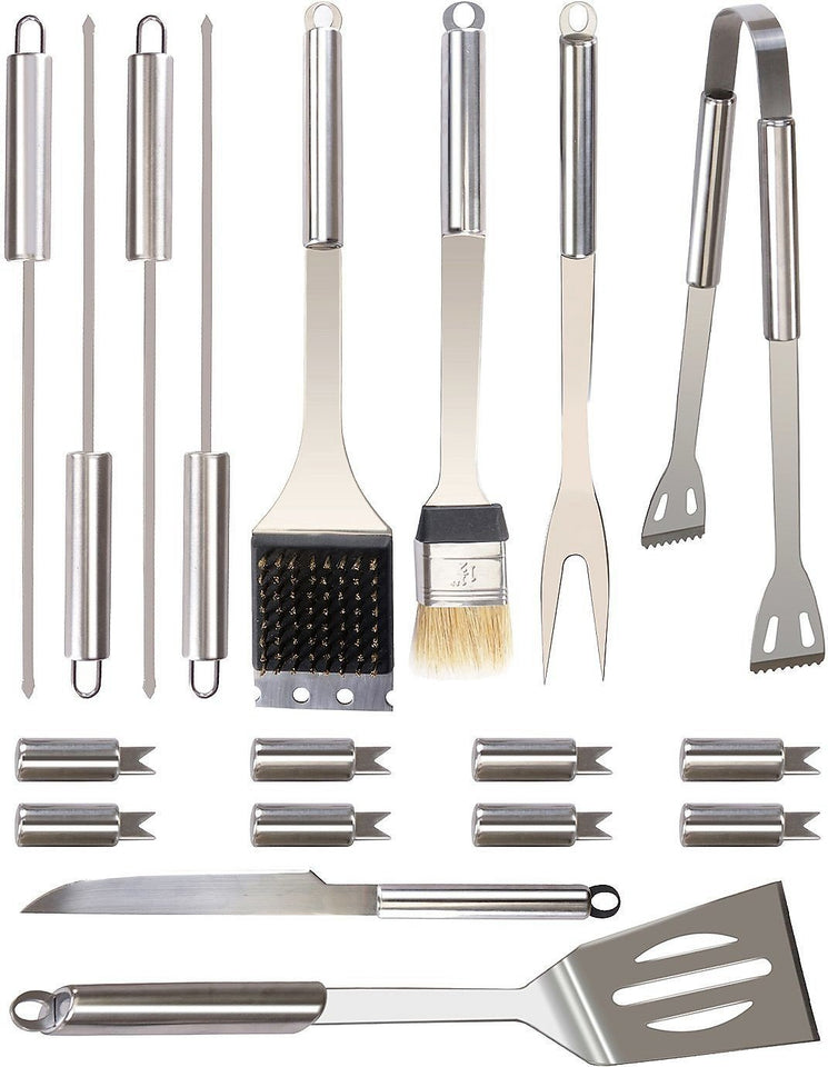 18 piezas BBQ Tool Set – Heavy Duty – Acero inoxidable – Incluye Funda de almacenamiento – por Utopia Home