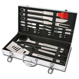 Chefs Basics HW5305 Juego de Utensilios de Cocina de 18 Piezas de Acero Inoxidable con espátula, Pinzas, Tenedores, Cepillo para Polvo y Funda de Transporte