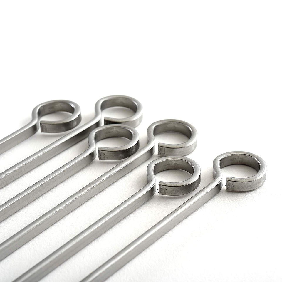 Norpro pinchos de acero inoxidable, juego de 6, Plateado, 14 pulgadas, 1