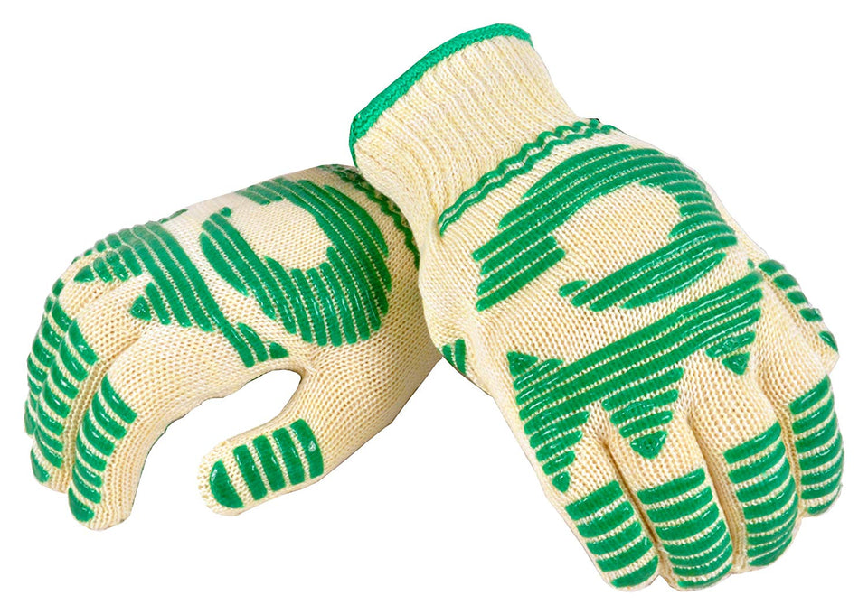 G & F Best of Heat Resistant Oven Gloves withstand extreme heat, flexibale 5 finger oven mitt for Grill, cooking and fireplace. (Pair large fits most hands)