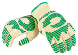 G & F Best of Heat Resistant Oven Gloves withstand extreme heat, flexibale 5 finger oven mitt for Grill, cooking and fireplace. (Pair large fits most hands)