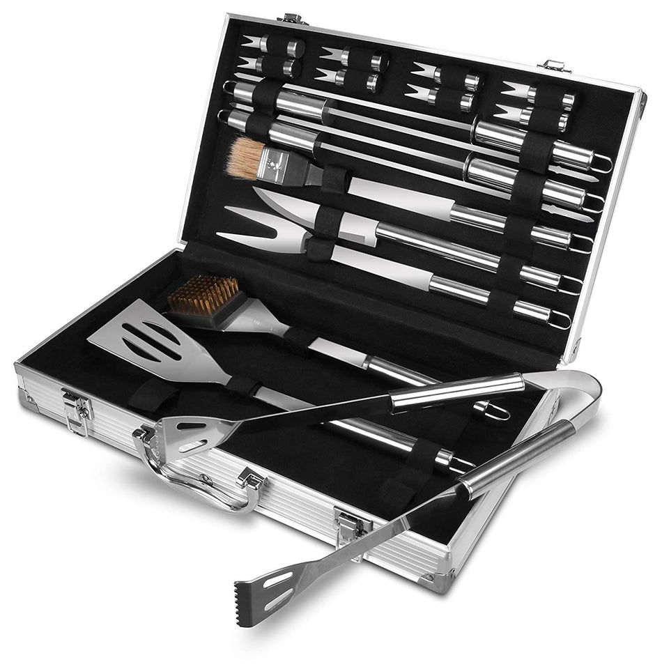 18 piezas BBQ Tool Set – Heavy Duty – Acero inoxidable – Incluye Funda de almacenamiento – por Utopia Home