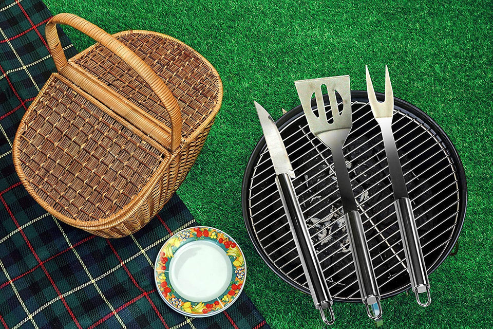 18 piezas BBQ Tool Set – Heavy Duty – Acero inoxidable – Incluye Funda de almacenamiento – por Utopia Home